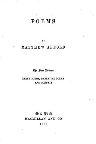 Matthew Arnold: Poems (1883, Macmillan & co.)