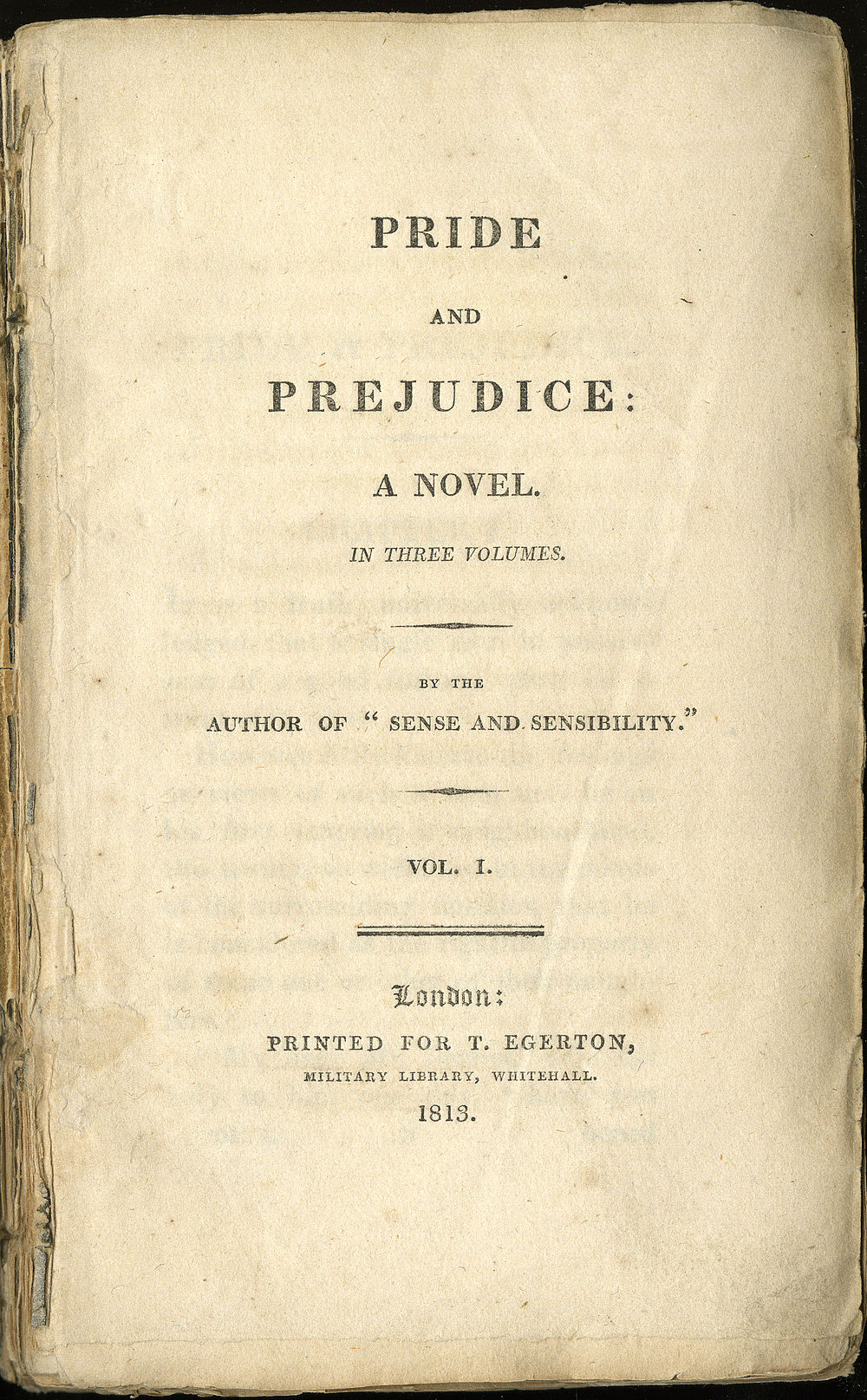 Jane Austen: Pride and Prejudice (British English language, 1813, Thomas Egerton)