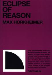 Max Horkheimer: Eclipse of reason (1996, Continuum)