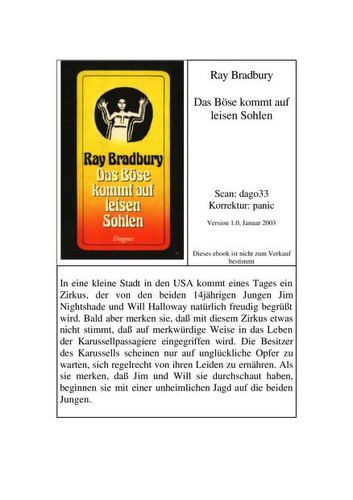 Ray Bradbury: Das Böse kommt auf leisen Sohlen. (Paperback, German language, 1981, Diogenes)
