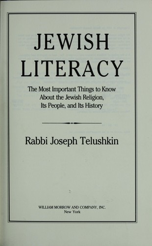 Joseph Telushkin: Jewish literacy (2001, W. Morrow)