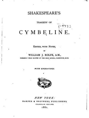 William Shakespeare: Shakespeare's tragedy of Cymbeline. (1881, Harper & brothers)