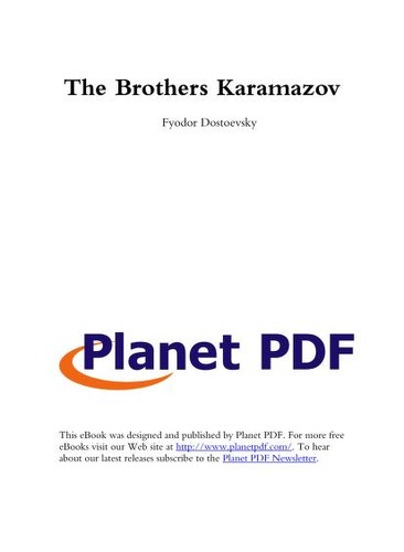 Fyodor Dostoevsky: The Brothers Karamazov (EBook, 1993, Planet PDF)