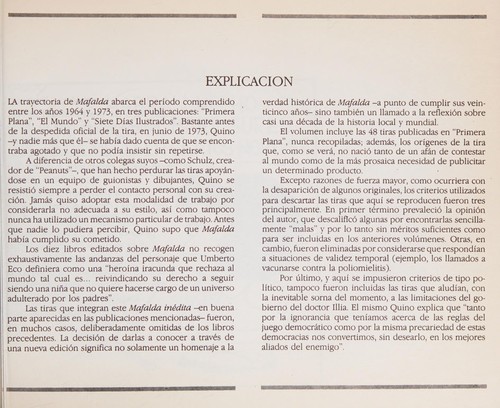 Quino: Mafalda (Spanish language, 1988, Ediciones de la Flor)