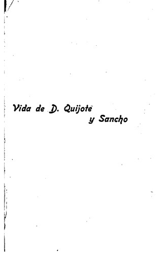 Miguel de Unamuno: Vida de D. Quijote y Sancho: Según Miguel de Cervantes Saavedra (1905, F. Fe)