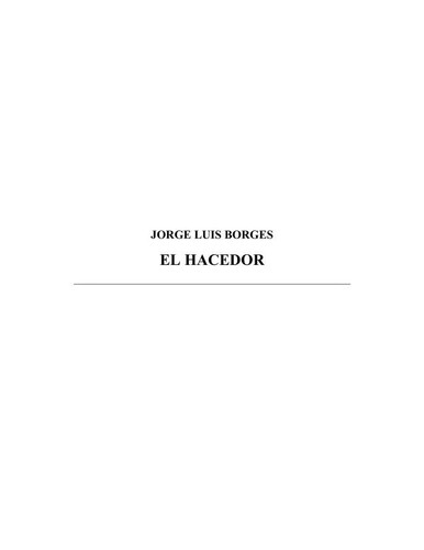 Jorge Luis Borges: El hacedor (Spanish language, 1998, Alianza)