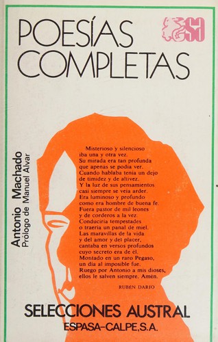 Antonio Machado: Poesías completas (Spanish language, 1980, Espasa-Calpe, Brand: Espasa-Calpe)