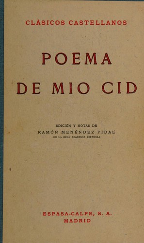 Anonymous: Poema de mio Cid (Spanish language, 1963, Espasa-Calpe)