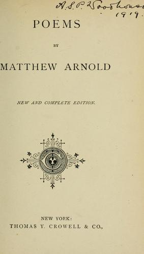 Matthew Arnold: Poems (1880, Thomas Y. Crowell)