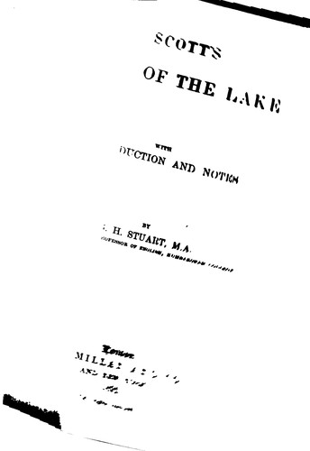 Sir Walter Scott: Scott's Lady of the Lake (1892, Macmillan)