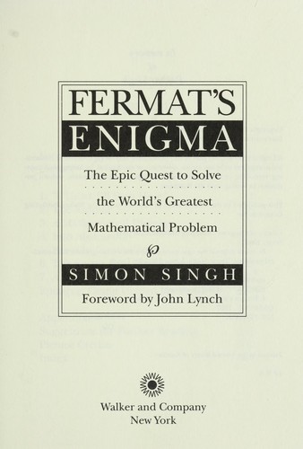 Simon Singh: Fermat's Enigma (Paperback, 1997, Walker and Company)