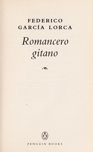 Federico García Lorca: Romancero gitano (Spanish language, 1996, Penguin Books)