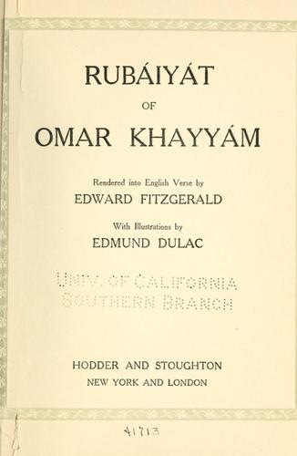 Omar Khayyám: Rubaiyat of Omar Khayyam (1909, Hodder and Stoughton)