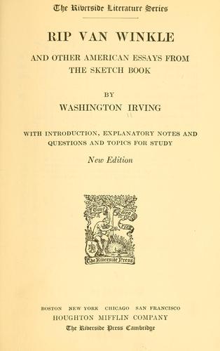Washington Irving: Rip Van Winkle (1922, Houghton Mifflin)