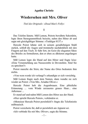 Agatha Christie: Wiedersehen mit Mrs. Oliver (German language, 2005, Fischer-Taschenbuch-Verl.)