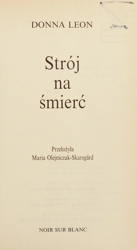 Donna Leon: Strój na śmierć (Polish language, 1998, Noir Sur Blank)
