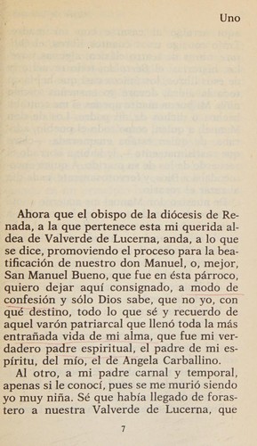 Miguel de Unamuno: San Manuel Bueno, mártir (Spanish language, 1974, Alianza Editorial)