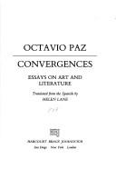 Octavio Paz: Convergences (1987, Harcourt Brace Jovanovich)