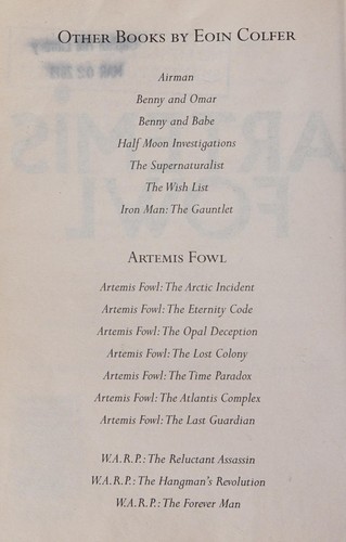 Andrew Donkin, Eoin Colfer, Giovanni Rigano: Artemis Fowl (2001, Scholastic)