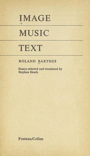 Roland Barthes: Image, music, text (1977, Fotana)