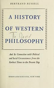 Bertrand Russell: A history of western philosophy (1972, Simon and Schuster)