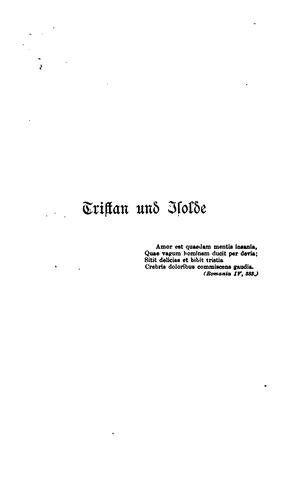 Gottfried von Strassburg, Wilhelm Hertz: Tristan und Isolde (1901, Cotta)