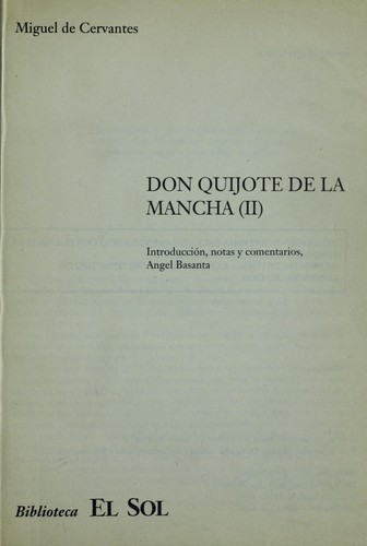 Miguel de Cervantes Saavedra: Don Quijote de la Mancha (Spanish language, 1991, El Sol)