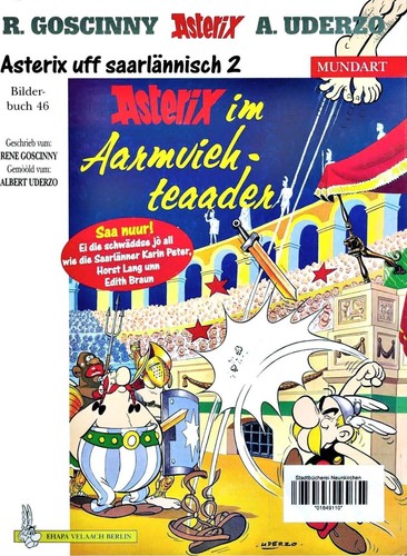 Karin Peter, Horst Lang, Edith. Braun, René Goscinny, Albert Uderzo: Asterix Mundart Geb, Bd.46, Asterix im Aarmviehteaader (Hardcover, Germanic (Other) language, 2001, Egmont Ehapa, Stgt.)