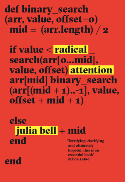 Julia Bell: Radical Attention (2020, Peninsula Press)