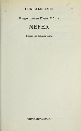 Christian Jacq: Nefer (Italian language, 2001, Mondadori)