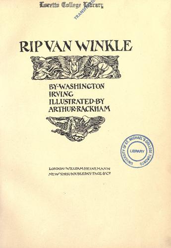 Washington Irving: Rip Van Winkle (EBook, 1919, Heinemann, Doubleday, Page)