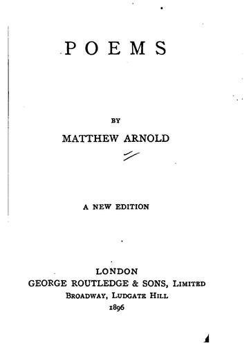 Matthew Arnold: Poems (1896, George Routledge & Sons)