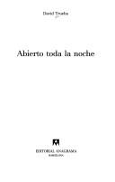 David Trueba: Abierto toda la noche (Spanish language, 1995, Editorial Anagrama)