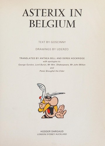 René Goscinny: Asterix in Belgium (Hardcover, 1980, Hodder Dargaud)