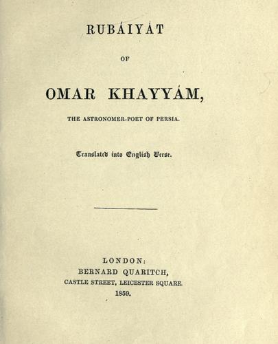 Omar Khayyám: Rubáiyát of Omar Khayyám, the astronomer-poet of Persia (1912, Commonwealth Press)