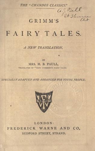Brothers Grimm: Fairy tales (1800, Warne)