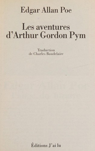 Edgar Allan Poe: Les aventures d'Arthur Gordon Pym (French language, 1994, Éd. J'ai lu)