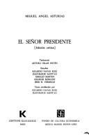 Miguel Ángel Asturias: El señor presidente (Spanish language, 1978, Editions Klincksieck)