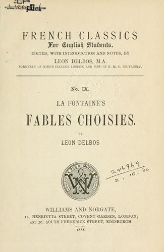 Jean de La Fontaine: Fables choisies. (French language, 1888, Williams and Notgate)
